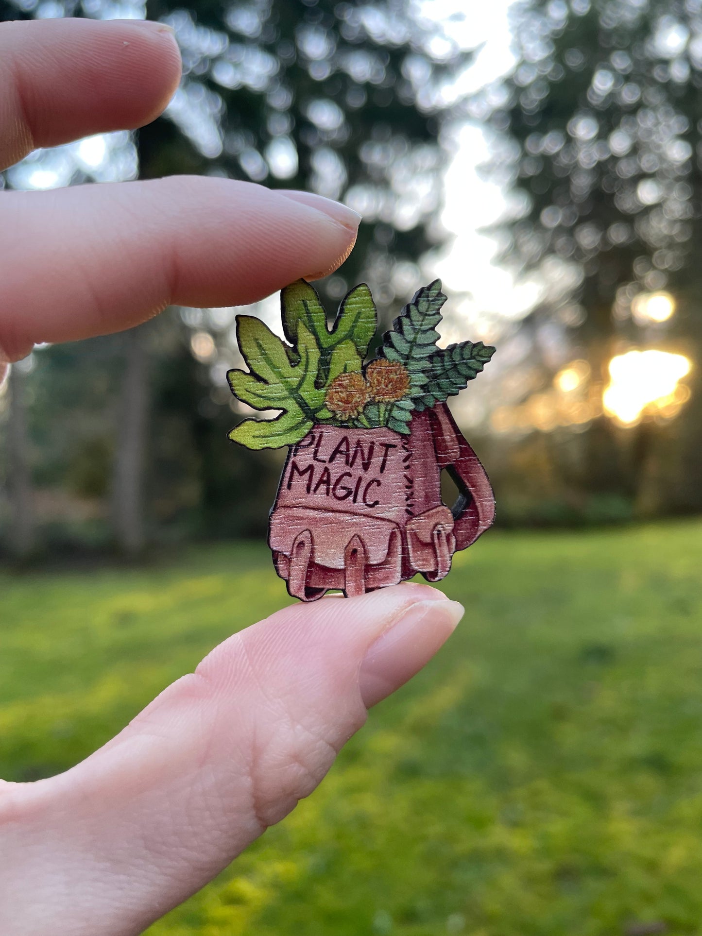 Plant Magic Wooden Pin