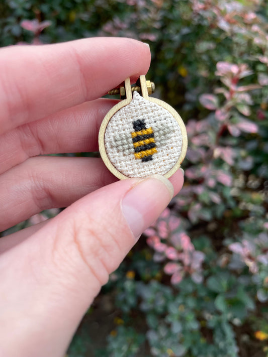 Bee Cross Stitch Earrings