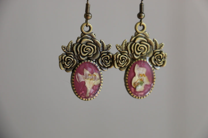 Earrings with Bacopa Flower