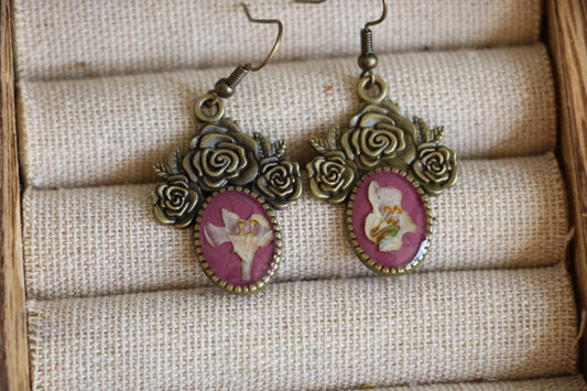 Earrings with Bacopa Flower