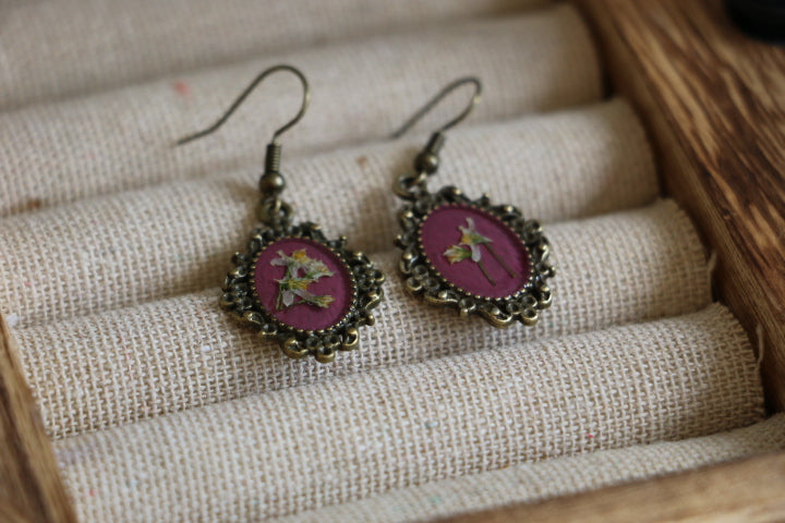 Earrings with Nightshade Flower