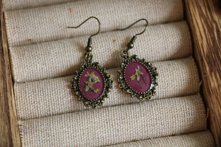 Earrings with Nightshade Flower