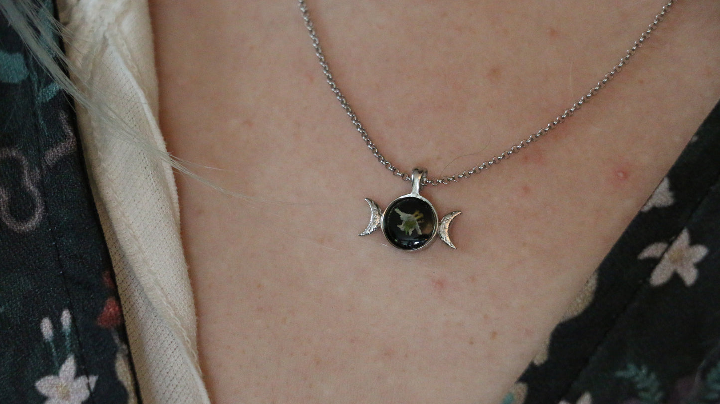 Triple Moon Goddess Necklace