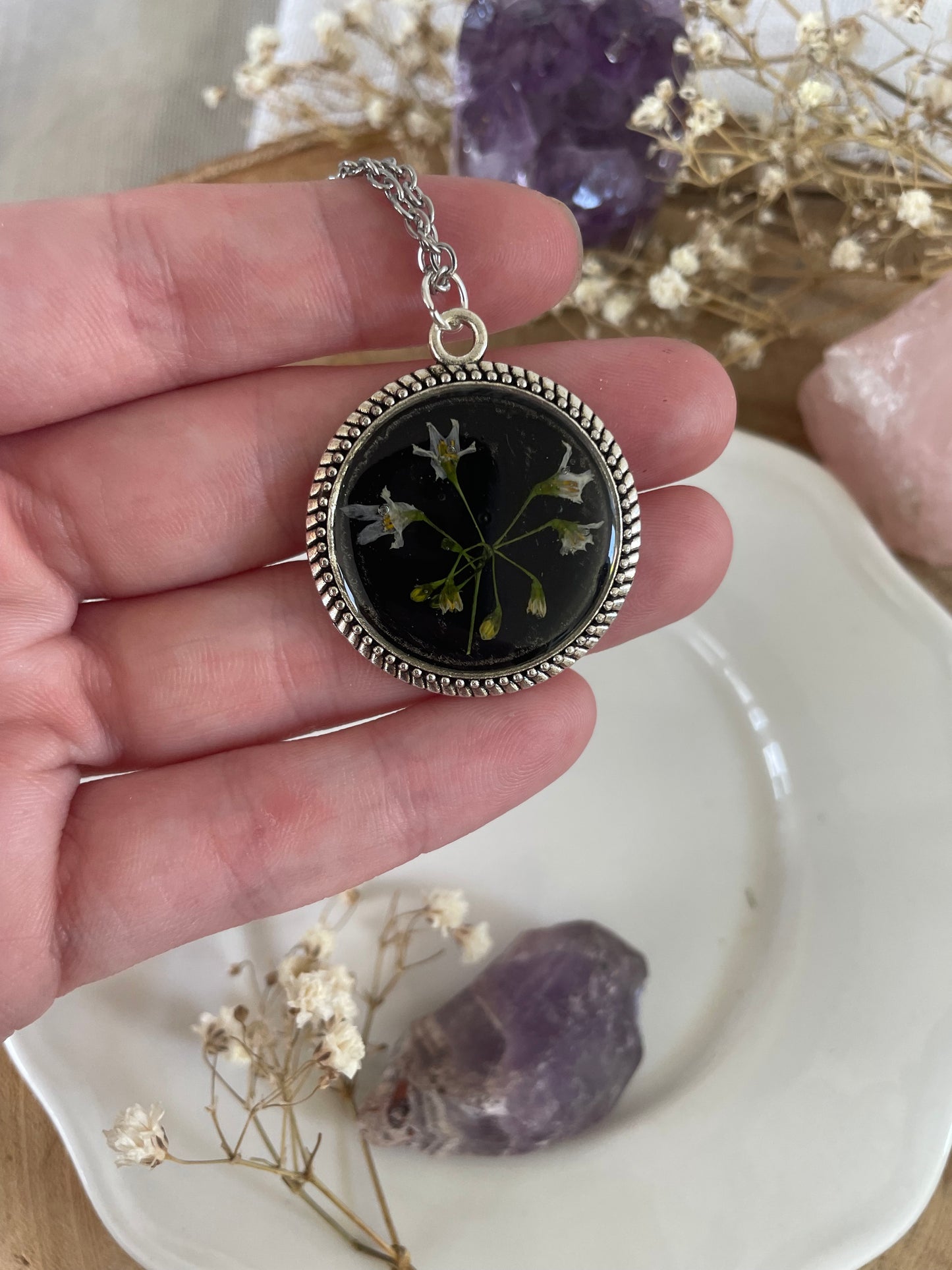 Pendant with Nightshade Flower