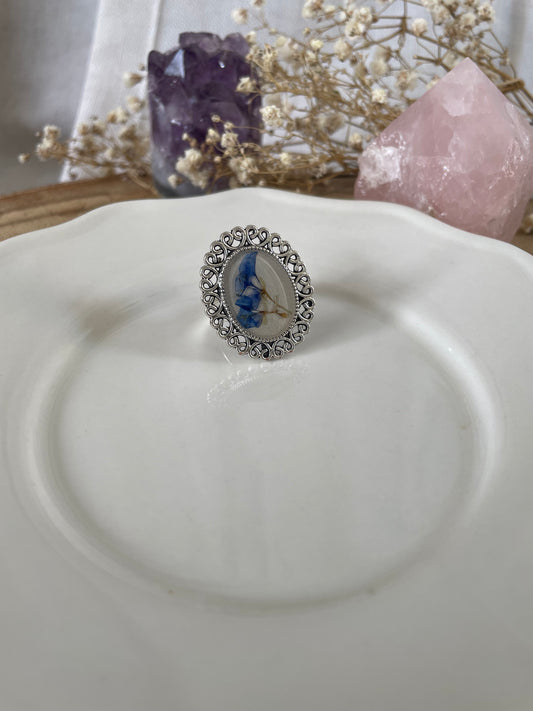 Adjustable Ring with Dayflower